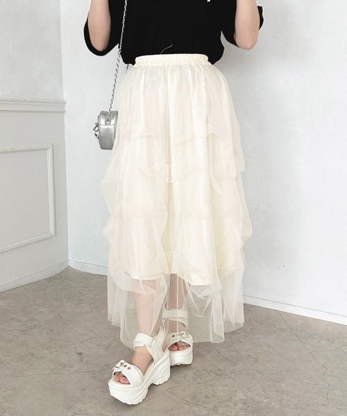 apres jour（アプレジュール）の「デザインチュールスカート【ZOZOTOWN限定アイテム】（スカート・レディース・グレー/アイボリー/ブラック・SMALL/MEDIUM/X-LARGE）」の7枚目の写真