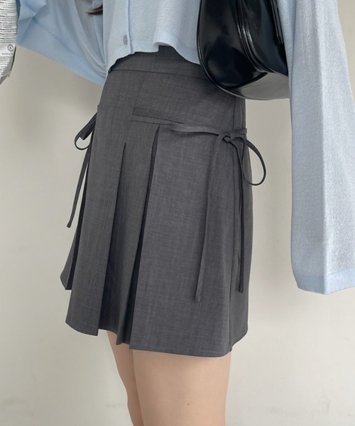 Ada.（エイダ）の「リボン デザイン プリーツ (インナーパンツ付き)（スカート・レディース・ブラック/グレー/ブラウン/ベージュ/ネイビー・M/MT/S）」の15枚目の写真