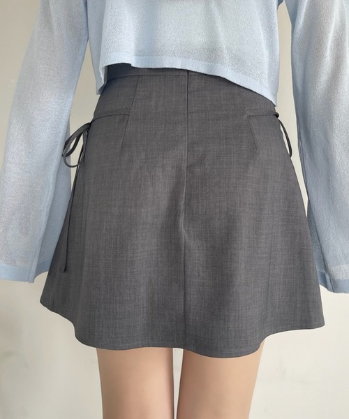 Ada.（エイダ）の「リボン デザイン プリーツ (インナーパンツ付き)（スカート・レディース・ブラック/グレー/ブラウン/ベージュ/ネイビー・M/MT/S）」の13枚目の写真