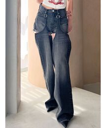 GYDA | ハイウエストレイヤードデザイン2WAYデニムパンツ(デニムパンツ)