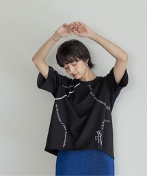 ウェーブロゴプリントタックスリーブTシャツ