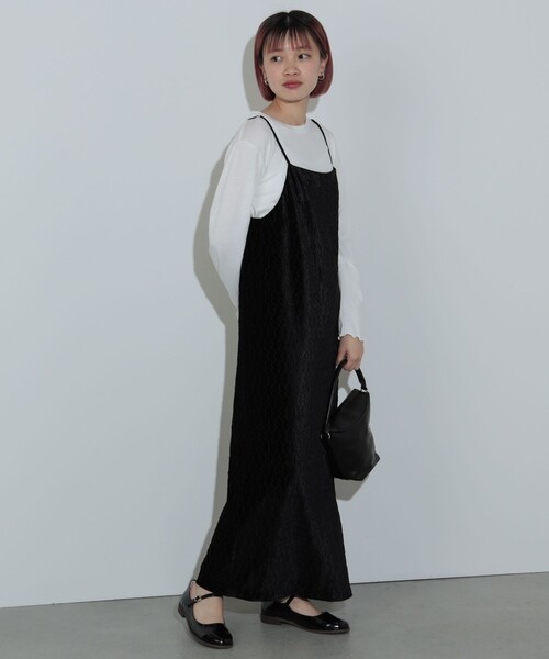 BEAMS HEART(ビームスハート)の「【2点セット】ベロアワンピース × ロングスリーブTシャツ(ワンピース・レディース・ブルー/ブラック・FREE)」の8枚目の写真