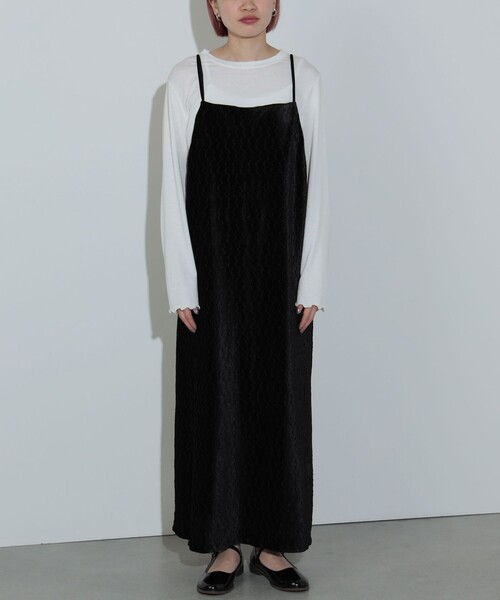 BEAMS HEART(ビームスハート)の「【2点セット】ベロアワンピース × ロングスリーブTシャツ(ワンピース・レディース・ブルー/ブラック・FREE)」の9枚目の写真