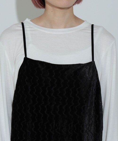 BEAMS HEART(ビームスハート)の「【2点セット】ベロアワンピース × ロングスリーブTシャツ(ワンピース・レディース・ブルー/ブラック・FREE)」の12枚目の写真