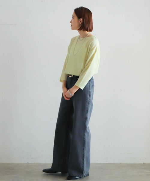 NOMBRE IMPAIR(ノンブルアンペール)の「ドビーストレッチシアー ラウンドネックP/O(Tシャツ/カットソー・レディース・ライトグレー/イエロー/アイボリー・FREE)」の14枚目の写真