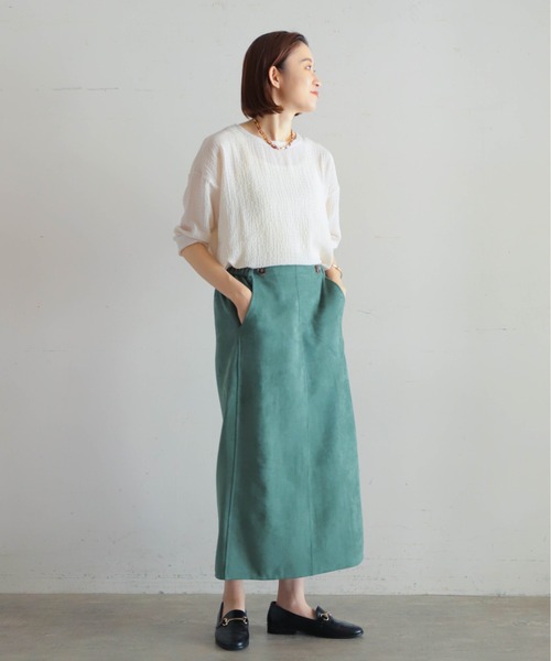 NOMBRE IMPAIR(ノンブルアンペール)の「ドビーストレッチシアー ラウンドネックP/O(Tシャツ/カットソー・レディース・ライトグレー/イエロー/アイボリー・FREE)」の8枚目の写真