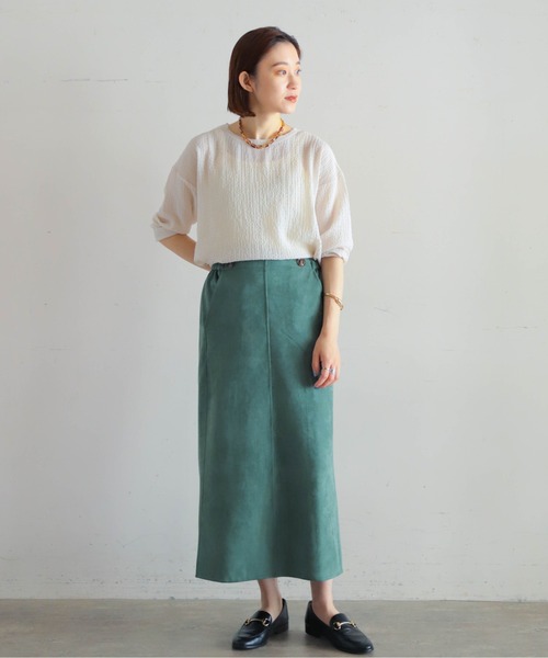 NOMBRE IMPAIR(ノンブルアンペール)の「ドビーストレッチシアー ラウンドネックP/O(Tシャツ/カットソー・レディース・ライトグレー/イエロー/アイボリー・FREE)」の7枚目の写真