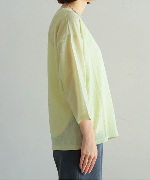 NOMBRE IMPAIR(ノンブルアンペール)の「ドビーストレッチシアー ラウンドネックP/O(Tシャツ/カットソー・レディース・ライトグレー/イエロー/アイボリー・FREE)」の5枚目の写真