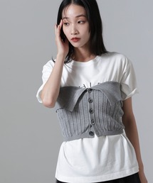 2WAYリブニットベアトップビスチェ