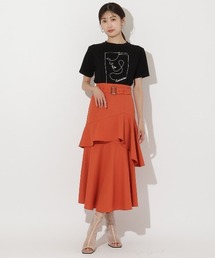 アシメフリルティアードスカート