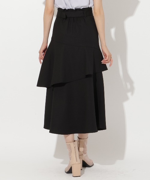 AND COUTURE（アンドクチュール）の「アシメフリルティアードスカート（スカート・レディース・オレンジ/サックスブルー/ブラック/ベージュ・SMALL/MEDIUM）」の7枚目の写真