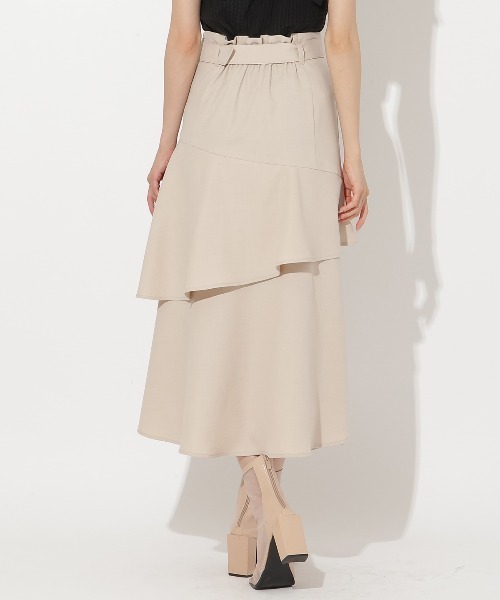 AND COUTURE（アンドクチュール）の「アシメフリルティアードスカート（スカート・レディース・オレンジ/サックスブルー/ブラック/ベージュ・SMALL/MEDIUM）」の13枚目の写真