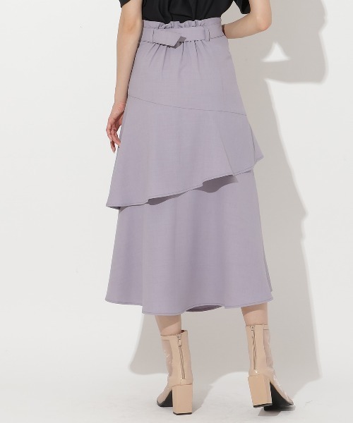 AND COUTURE（アンドクチュール）の「アシメフリルティアードスカート（スカート・レディース・オレンジ/サックスブルー/ブラック/ベージュ・SMALL/MEDIUM）」の22枚目の写真