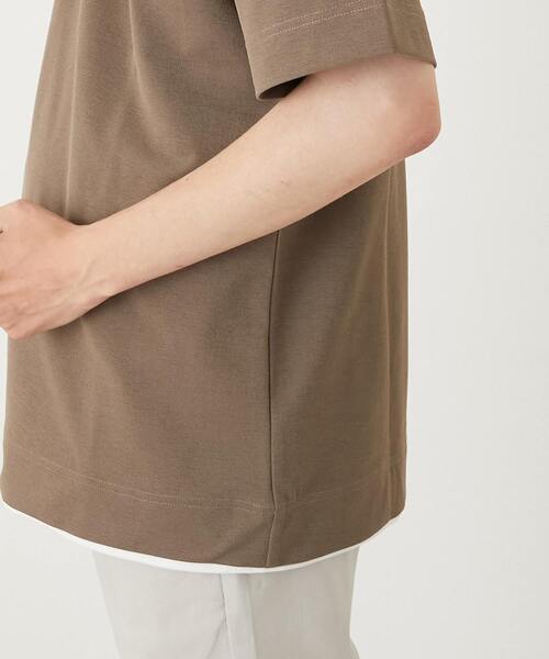 MEN'S MELROSE(メンズメルローズ)の「PARFECTEX強撚カノコフェイクレイヤードTシャツ(Tシャツ/カットソー・メンズ・ネイビー/チャコールグレー/ベージュ・4/2/3)」の9枚目の写真