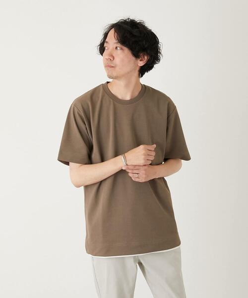 MEN'S MELROSE(メンズメルローズ)の「PARFECTEX強撚カノコフェイクレイヤードTシャツ(Tシャツ/カットソー・メンズ・ネイビー/チャコールグレー/ベージュ・4/2/3)」の17枚目の写真