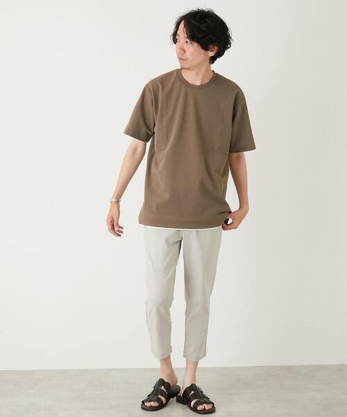 MEN'S MELROSE(メンズメルローズ)の「PARFECTEX強撚カノコフェイクレイヤードTシャツ(Tシャツ/カットソー・メンズ・ネイビー/チャコールグレー/ベージュ・4/2/3)」の18枚目の写真