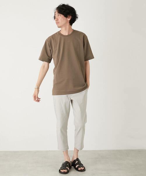 MEN'S MELROSE(メンズメルローズ)の「PARFECTEX強撚カノコフェイクレイヤードTシャツ(Tシャツ/カットソー・メンズ・ネイビー/チャコールグレー/ベージュ・4/2/3)」の19枚目の写真
