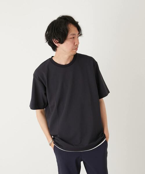 MEN'S MELROSE(メンズメルローズ)の「PARFECTEX強撚カノコフェイクレイヤードTシャツ(Tシャツ/カットソー・メンズ・ネイビー/チャコールグレー/ベージュ・4/2/3)」の20枚目の写真