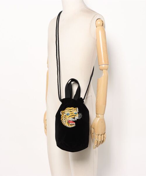 HOUSTON（ヒューストン）の「HOUSTON / VELVETEEN EFFECT BAG（TIGER /MAP） / 6874 / 6875（ショルダーバッグ・レディース・ブラック/ネイビー/マルーン/ブルー系その他/ブラック系その他/ミント・ONESIZE）」の13枚目の写真