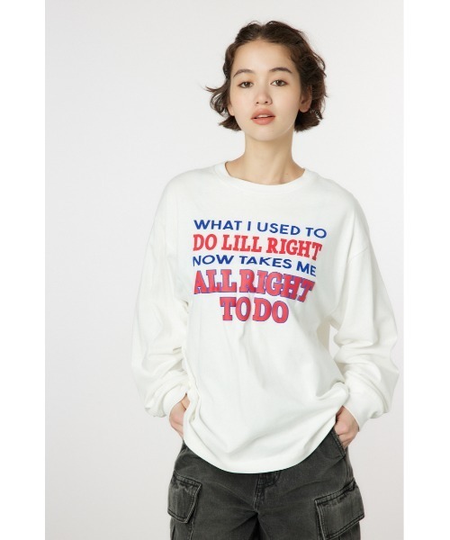 RODEO CROWNS WIDE BOWL(ロデオクラウンズワイドボウル)の「GOOD OLDアソートL/S Tシャツ(Tシャツ/カットソー・レディース・イエロー/ピンク/オフホワイト/ネイビー・FREE)」の1枚目の写真