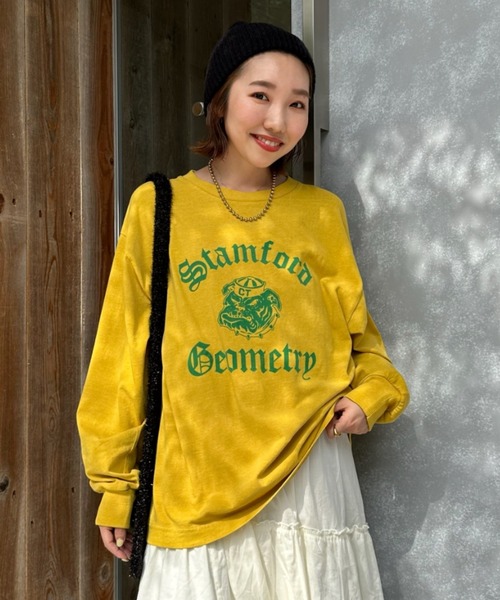 RODEO CROWNS WIDE BOWL(ロデオクラウンズワイドボウル)の「GOOD OLDアソートL/S Tシャツ(Tシャツ/カットソー・レディース・イエロー/ピンク/オフホワイト/ネイビー・FREE)」の3枚目の写真