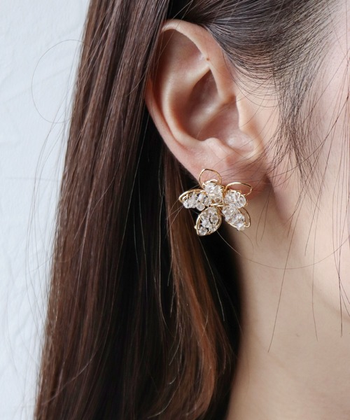 Cepica（セピカ）の「ビーズフラワーピアス（ピアス（両耳用）・レディース・シルバー/ゴールド・FREE）」の11枚目の写真