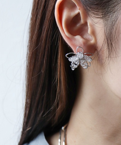 Cepica（セピカ）の「ビーズフラワーピアス（ピアス（両耳用）・レディース・シルバー/ゴールド・FREE）」の9枚目の写真