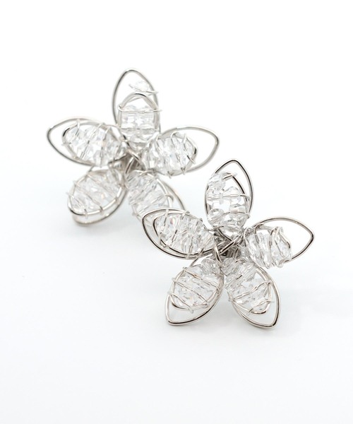 Cepica（セピカ）の「ビーズフラワーピアス（ピアス（両耳用）・レディース・シルバー/ゴールド・FREE）」の7枚目の写真