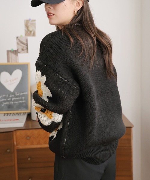 セール】花柄ケーブルニット（ニット/セーター）｜LAFFMO（ラフモ）の