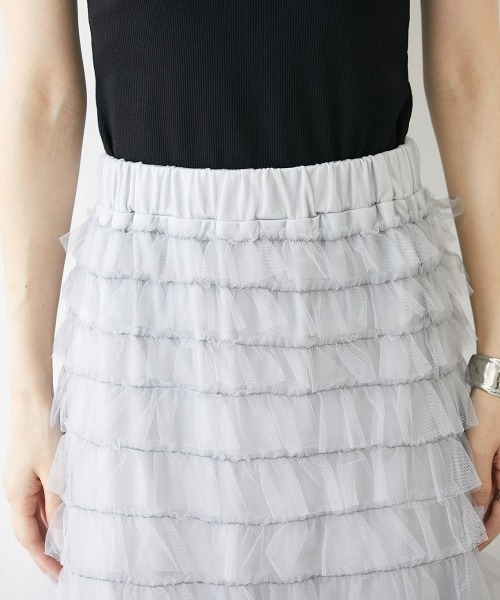 nissen（ニッセン）の「フリルティアードチュールスカート（スカート・レディース・ブラック/ライトグレー/アイボリー・LL/M/L）」の18枚目の写真
