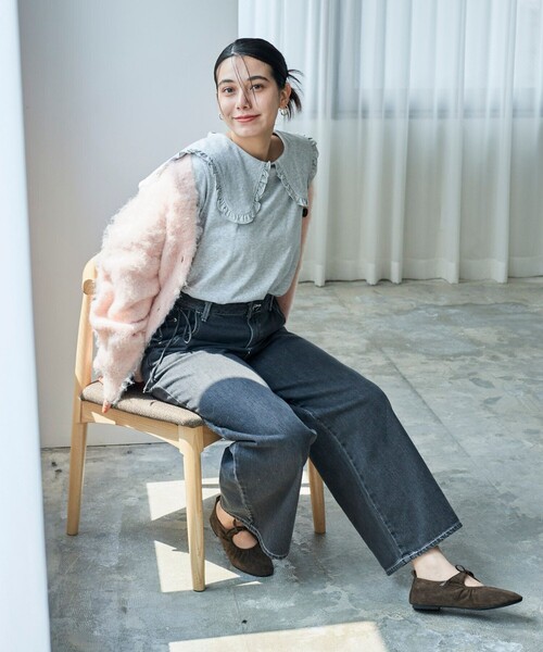 FREAK'S STORE（フリークスストア）の「フリル丸襟 ロンT/丸襟カットソー（Tシャツ/カットソー・レディース・オフホワイト/グレー/サックスブルー/その他15・ﾌﾘ-）」の7枚目の写真