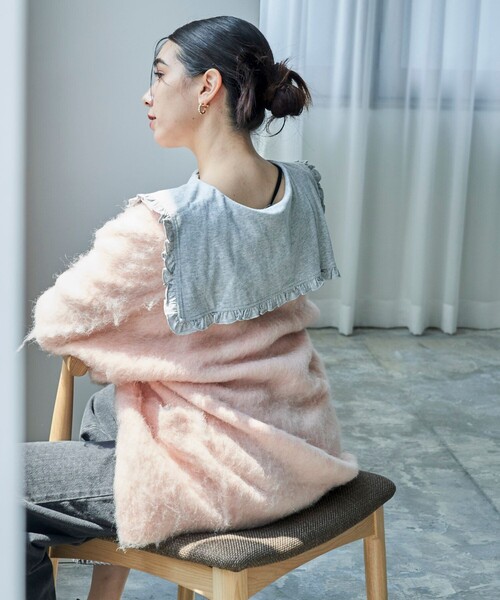 FREAK'S STORE（フリークスストア）の「フリル丸襟 ロンT/丸襟カットソー（Tシャツ/カットソー・レディース・オフホワイト/グレー/サックスブルー/その他15・ﾌﾘ-）」の8枚目の写真