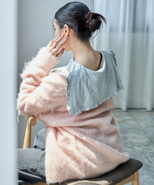 FREAK'S STORE（フリークスストア）の「フリル丸襟 ロンT/丸襟カットソー（Tシャツ/カットソー・レディース・オフホワイト/グレー/サックスブルー/その他15・ﾌﾘ-）」の9枚目の写真