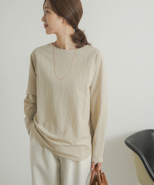 URBAN RESEARCH DOORS（アーバンリサーチドアーズ）の「ラグランロングスリーブTシャツ（Tシャツ/カットソー・レディース・グレー/ネイビー/ベージュ・MEDIUM）」の3枚目の写真