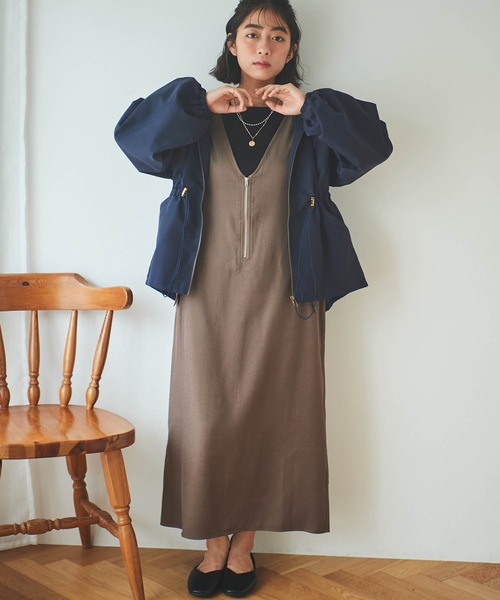 mil（ミル）の「【150㎝前後の小柄さんサイズ】ドロストマウンテンパーカー（マウンテンパーカー・レディース・カーキ/ネイビー/ベージュ・XS/S）」の19枚目の写真