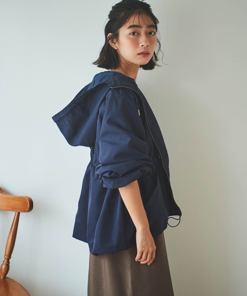 mil（ミル）の「【150㎝前後の小柄さんサイズ】ドロストマウンテンパーカー（マウンテンパーカー・レディース・カーキ/ネイビー/ベージュ・XS/S）」の21枚目の写真