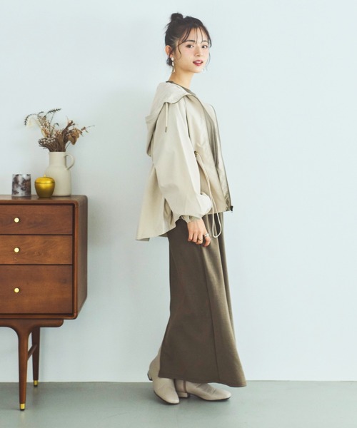 mil（ミル）の「【150㎝前後の小柄さんサイズ】ドロストマウンテンパーカー（マウンテンパーカー・レディース・カーキ/ネイビー/ベージュ・XS/S）」の6枚目の写真