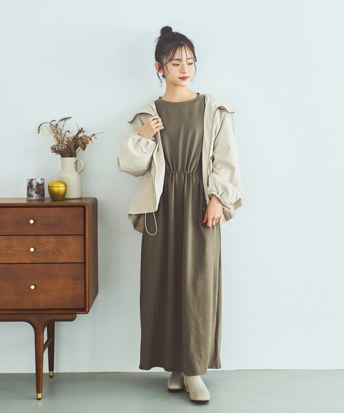 mil（ミル）の「【150㎝前後の小柄さんサイズ】ドロストマウンテンパーカー（マウンテンパーカー・レディース・カーキ/ネイビー/ベージュ・XS/S）」の11枚目の写真