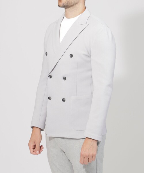 EPOCA UOMO（エポカウォモ）の「ポリエステルニットダブルジャケット（テーラードジャケット・メンズ・ホワイト系その他/ブラック・46/48）」の6枚目の写真