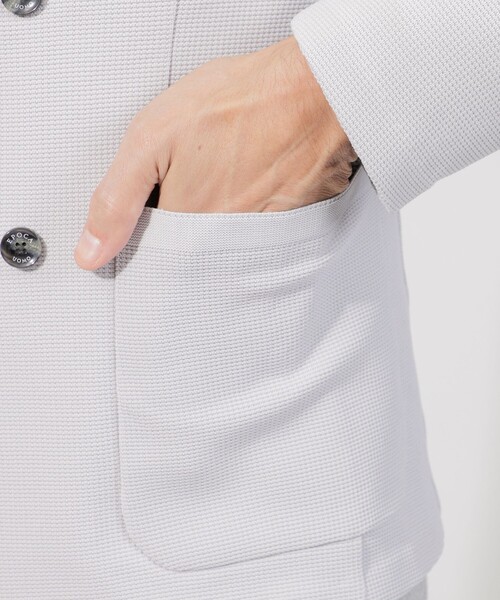 EPOCA UOMO（エポカウォモ）の「ポリエステルニットダブルジャケット（テーラードジャケット・メンズ・ホワイト系その他/ブラック・46/48）」の9枚目の写真