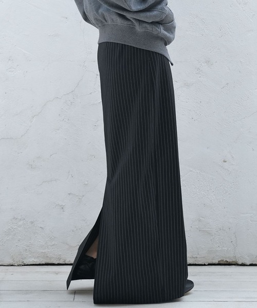 AKTE（アクテ）の「Iラインロージースカート（スカート・レディース・ブラック系/ブラック/グレー系・1/2/2T）」の3枚目の写真