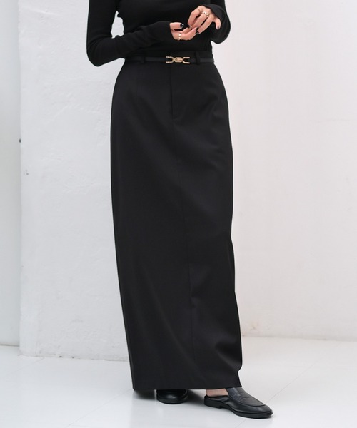 AKTE（アクテ）の「Iラインロージースカート（スカート・レディース・ブラック系/ブラック/グレー系・1/2/2T）」の2枚目の写真