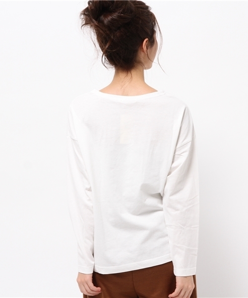 SEVENDAYS=SUNDAY（セブンデイズサンデイ）の「ＣＯＬＬＥＧＥ　ＯＥ天竺　長袖プルオーバー（Tシャツ/カットソー・レディース・カーキ/ネイビー/オフホワイト/杢グレー・MEDIUM/LARGE）」の7枚目の写真