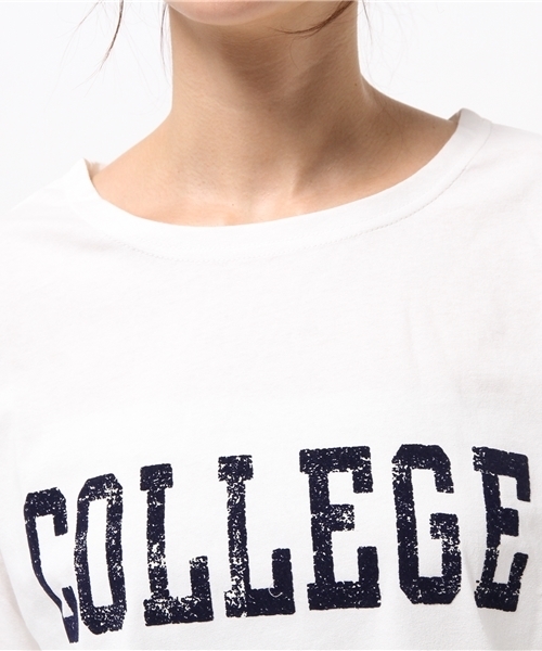 SEVENDAYS=SUNDAY（セブンデイズサンデイ）の「ＣＯＬＬＥＧＥ　ＯＥ天竺　長袖プルオーバー（Tシャツ/カットソー・レディース・カーキ/ネイビー/オフホワイト/杢グレー・MEDIUM/LARGE）」の8枚目の写真