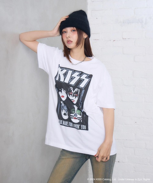 ENVYM(アンビー)の「UNISEX 【KISS】グランジロックTシャツ(Tシャツ/カットソー・レディース・ホワイト/ブラック・FREE)」の7枚目の写真