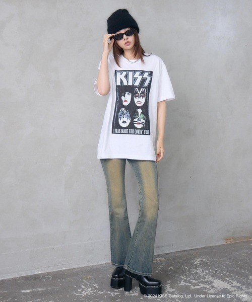 ENVYM(アンビー)の「UNISEX 【KISS】グランジロックTシャツ(Tシャツ/カットソー・レディース・ホワイト/ブラック・FREE)」の17枚目の写真