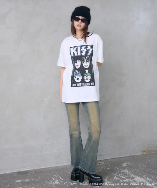 ENVYM(アンビー)の「UNISEX 【KISS】グランジロックTシャツ(Tシャツ/カットソー・レディース・ホワイト/ブラック・FREE)」の18枚目の写真
