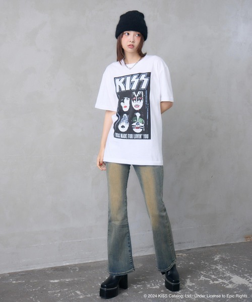 ENVYM(アンビー)の「UNISEX 【KISS】グランジロックTシャツ(Tシャツ/カットソー・レディース・ホワイト/ブラック・FREE)」の19枚目の写真