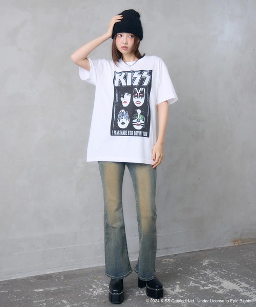 ENVYM(アンビー)の「UNISEX 【KISS】グランジロックTシャツ(Tシャツ/カットソー・レディース・ホワイト/ブラック・FREE)」の20枚目の写真
