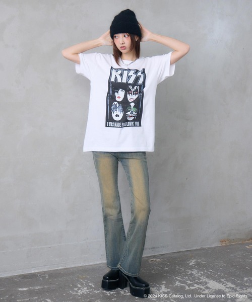 ENVYM(アンビー)の「UNISEX 【KISS】グランジロックTシャツ(Tシャツ/カットソー・レディース・ホワイト/ブラック・FREE)」の21枚目の写真